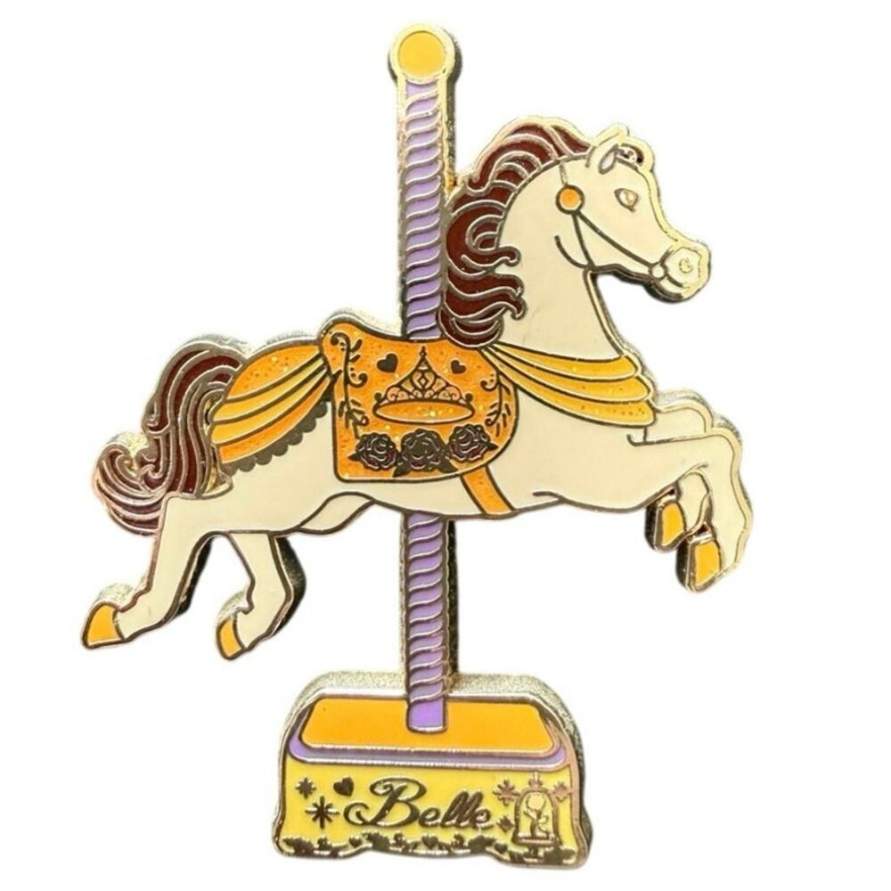 Disney Pink a la Mode PALM Princess Carousel Horse Pin Belle LE 500 Batb